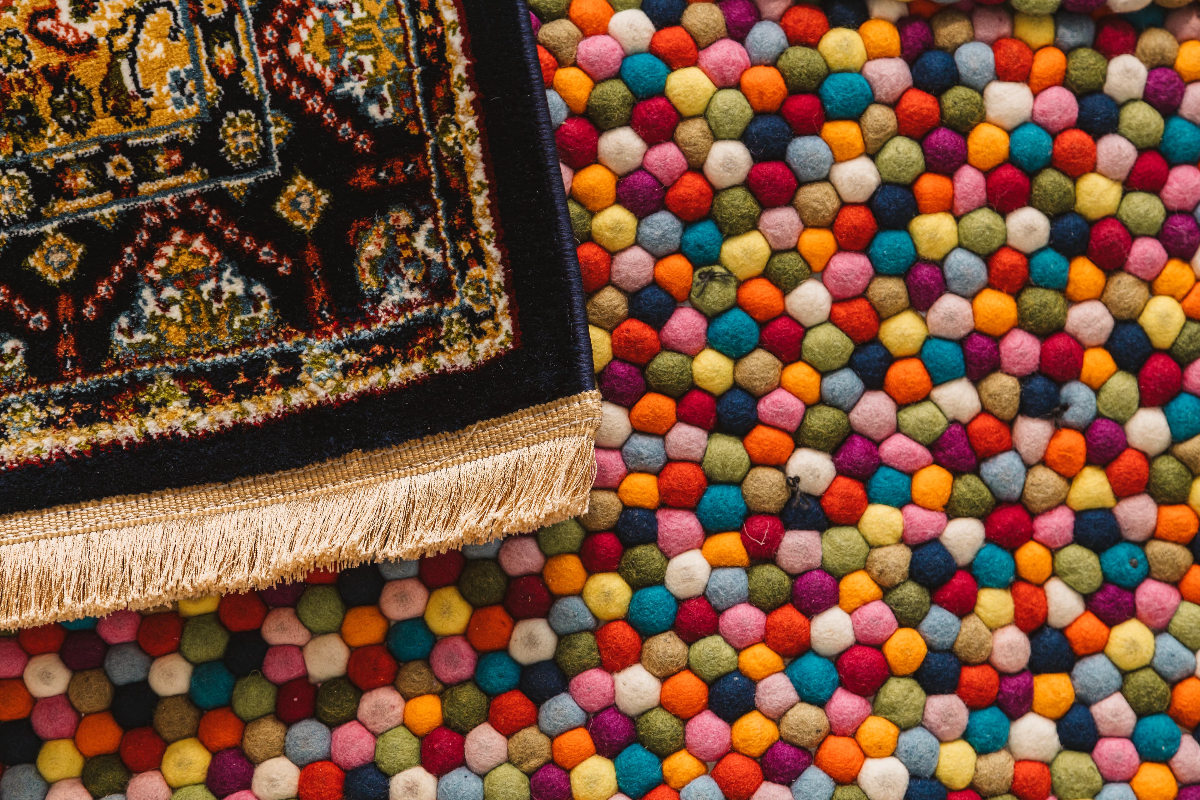 Hand-knotted rug clean after washing