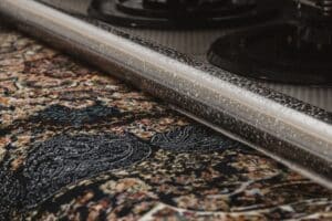 The carpet is being washed in the machine